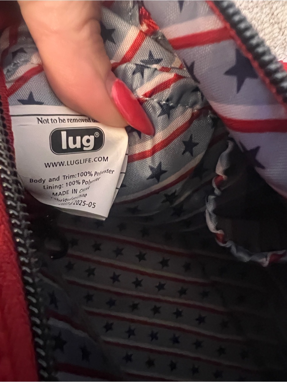 Lug Stretch LS Crossbody Bag Red White Stripe NWOT RFID Organizer Purse - Picture 11 of 16